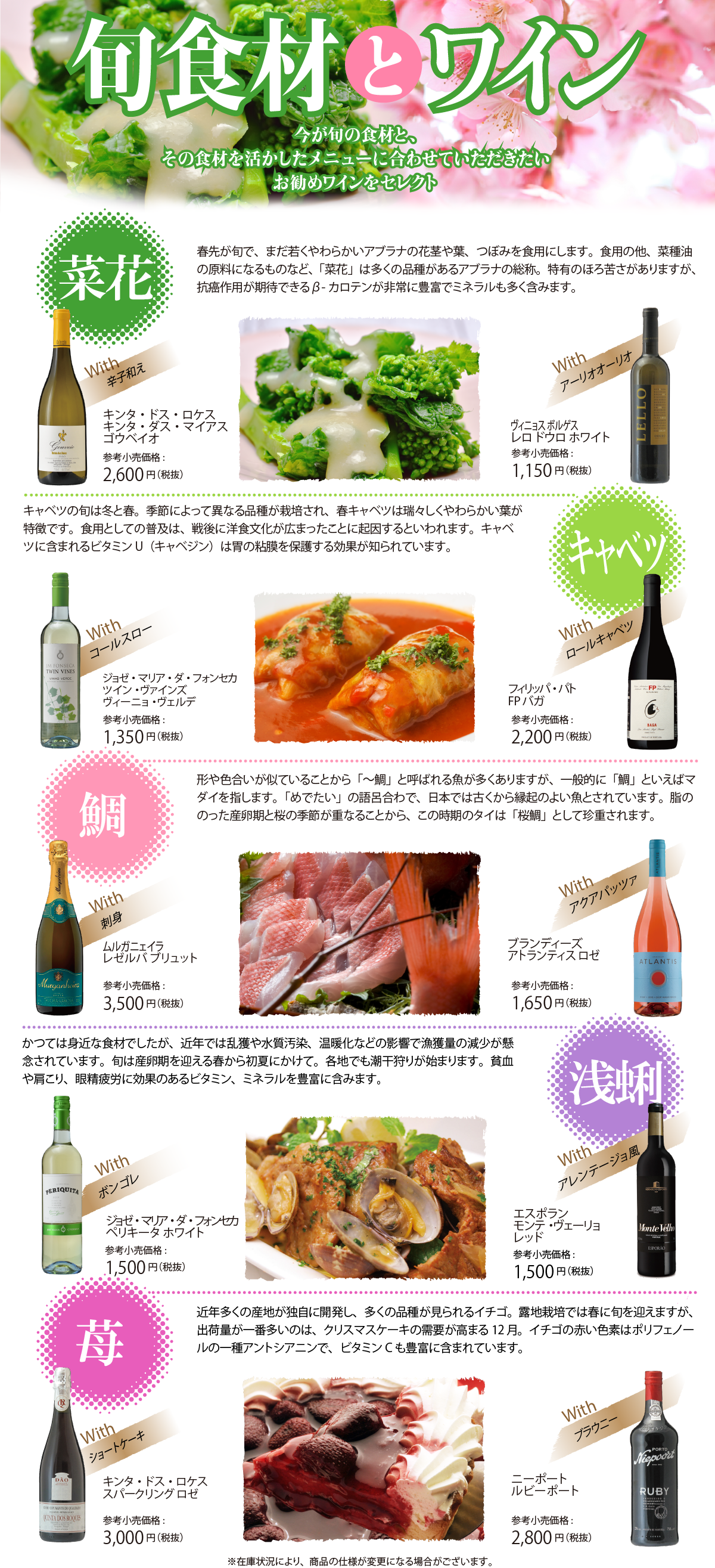 旬食材とワイン 3月